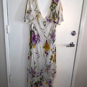 Eva Blue White flower plus size dress